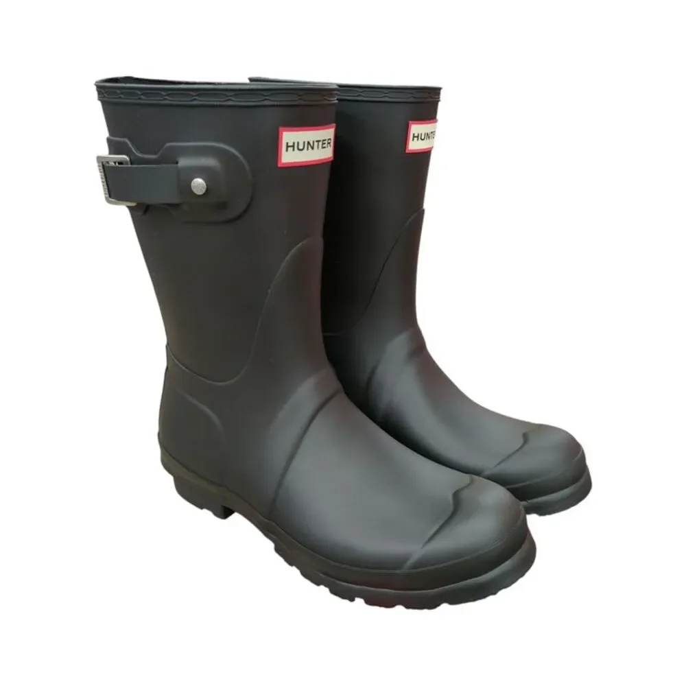Hunter Women's Matte Black Mid Calf Rain Boots
